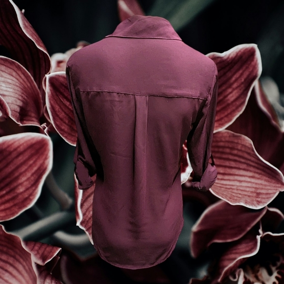 Women's Express Button Down Blouse - Picture 4 of 5